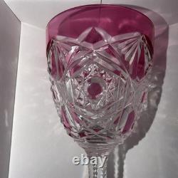 Baccarat Crystal LAGNY Pattern Rose Cut to Clear Rhine Hock Wine Glass 8 H BOX