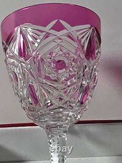 Baccarat Crystal LAGNY Pattern Rose Cut to Clear Rhine Hock Wine Glass 8 H BOX
