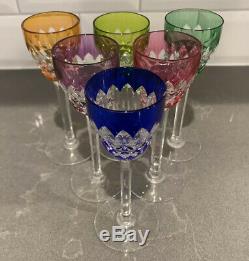 Baccarat Crystal Piccadilly Cordials Cut to Clear Glass 5 1/4 H France Set of 6