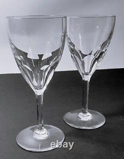 Baccarat Cut Crystal Genova Pattern Claret Wine Glasses (2) 6.5 x 2-3/4