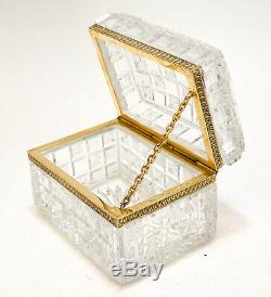 Baccarat Cut Glass Crystal Box, Signed