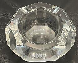 Baccarat Diamond Cut Crystal Ashtray France Art Glass Octagonal 6.75 Heavy Big