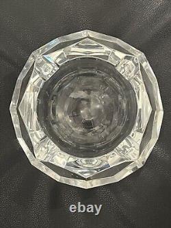Baccarat Diamond Cut Crystal Ashtray France Art Glass Octagonal 6.75 Heavy Big