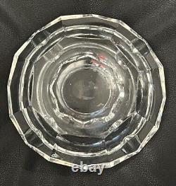 Baccarat Diamond Cut Crystal Ashtray France Art Glass Octagonal 6.75 Heavy Big