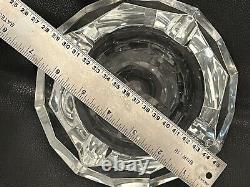 Baccarat Diamond Cut Crystal Ashtray France Art Glass Octagonal 6.75 Heavy Big