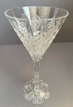 Baccarat Elbeuf Cut Crystal Wine / Cocktail Glass 7 3/8 Tall, 3.25 Diameter