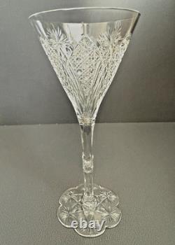 Baccarat Elbeuf Cut Crystal Wine / Cocktail Glass 7 3/8 Tall, 3.25 Diameter