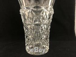 Baccarat France Celimene Heavy Cut Glass Crystal Vase 10 3/4 Tall Stunning