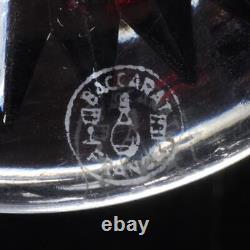 Baccarat France Colbert Rose Red Cut Crystal Rhine Wine Glasses 7.5 Pair 2pc