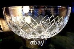 Baccarat France Crystal Serving Bowl Burgos Diamond Cross Cut Pattern