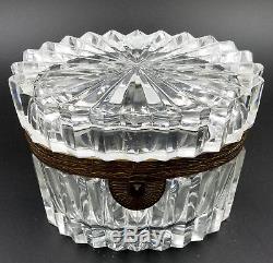 Baccarat French antique cut crystal jewelry casket very high quality