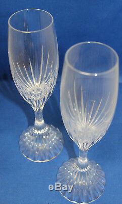 Baccarat Massena Set of 2 Fluted Champagne Glasses Cut Glass Crystal
