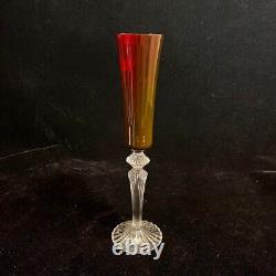 Baccarat Mille Nuits Flutissimo Crystal Champagne Glass Signed red