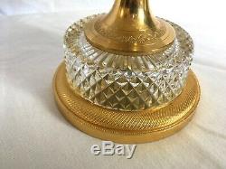 Baccarat Neoclassical French Cut Crystal & Ormolu Centerpiece Compote