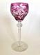 Baccarat Overlay Goblet, Intaglio Cut, Raspberry Vines, Purple