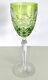Baccarat Vintage Lime Peridot Cased Cut Clear Crystal 8 3/4 Wine Goblet
