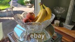 Banana Fruit Bowl ABP American Brilliant Period cut glass crystal 11 x 8 x 4.5