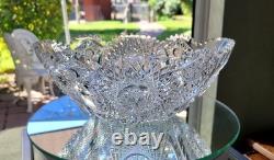 Banana Fruit Bowl ABP American Brilliant Period cut glass crystal 11 x 8 x 4.5