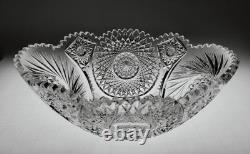 Banana Fruit Bowl ABP American Brilliant Period cut glass crystal 11 x 8 x 4.5