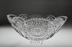 Banana Fruit Bowl ABP American Brilliant Period cut glass crystal 11 x 8 x 4.5