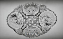 Banana Fruit Bowl ABP American Brilliant Period cut glass crystal 11 x 8 x 4.5