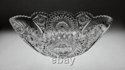 Banana Fruit Bowl ABP American Brilliant Period cut glass crystal 11 x 8 x 4.5