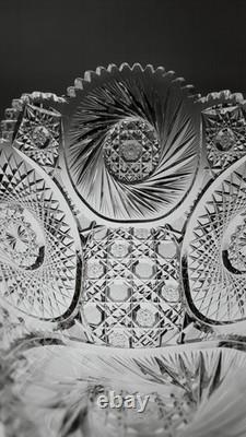 Banana Fruit Bowl ABP American Brilliant Period cut glass crystal 11 x 8 x 4.5