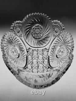 Banana Fruit Bowl ABP American Brilliant Period cut glass crystal 11 x 8 x 4.5