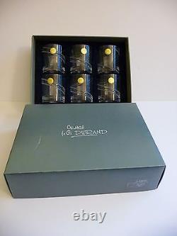 Bar Cocktail Glasses J. G. Durand Cristal NIB Amboise Vintage Set 6 Cut Crystal