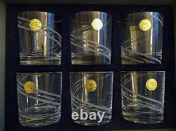 Bar Cocktail Glasses J. G. Durand Cristal NIB Amboise Vintage Set 6 Cut Crystal