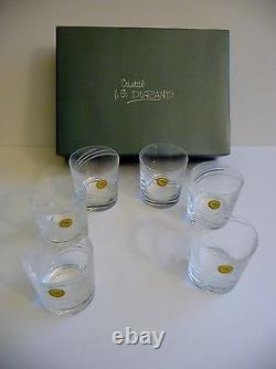 Bar Cocktail Glasses J. G. Durand Cristal NIB Amboise Vintage Set 6 Cut Crystal