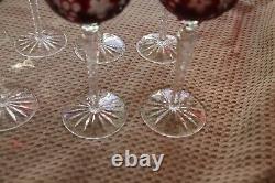 Bavarian crystal goblets eight glasses four colors 8 high