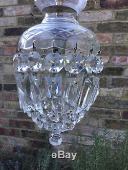 Beautiful Cut Glass And Lead Crystal Vintage Chandelier