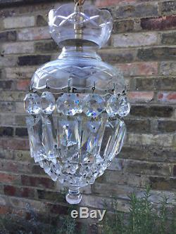 Beautiful Cut Glass And Lead Crystal Vintage Chandelier