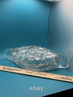 Beautiful Early American Brilliant Cut Crystal Boat/Canoe