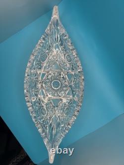 Beautiful Early American Brilliant Cut Crystal Boat/Canoe