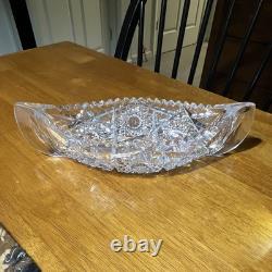 Beautiful Early American Brilliant Cut Crystal Boat/Canoe