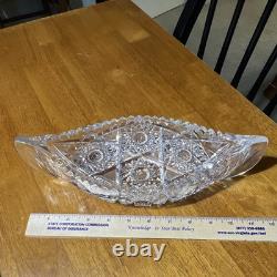 Beautiful Early American Brilliant Cut Crystal Boat/Canoe