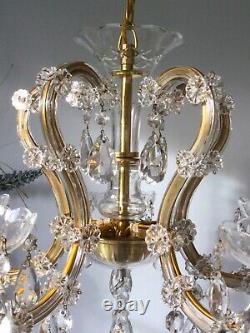 Beautiful French Antique / Vintage 5 light Cut Glass & Crystal Chandelier