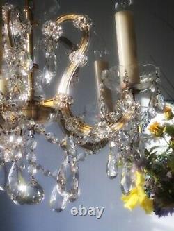 Beautiful French Antique / Vintage 5 light Cut Glass & Crystal Chandelier