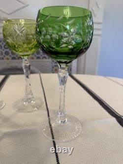Beautiful Nachtmann Traube Cut To Clear Crystal Wine Glasses Set 8 Multicolor