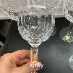 Beautiful Set of 5 WATERFORD CRYSTAL HANDMADE (Cut Foot) Hock Wine Glasses