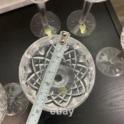 Beautiful Set of 5 WATERFORD CRYSTAL HANDMADE (Cut Foot) Hock Wine Glasses