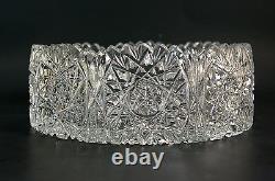 Beautiful Vintage Cut Crystal Glass Accent Bowl Artist Signed