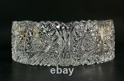 Beautiful Vintage Cut Crystal Glass Accent Bowl Artist Signed