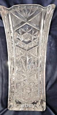 Beautiful Vintage Cut Crystal Vase Amazing Pattern