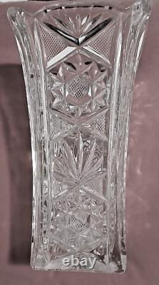 Beautiful Vintage Cut Crystal Vase Amazing Pattern