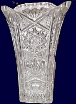 Beautiful Vintage Cut Crystal Vase Amazing Pattern