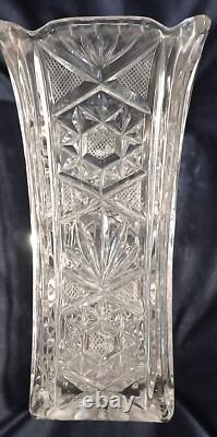 Beautiful Vintage Cut Crystal Vase Amazing Pattern