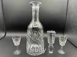Beautiful WATERFORD CRYSTAL Ashling (Cut) Decanter withStopper & 2 Cordial Glasses